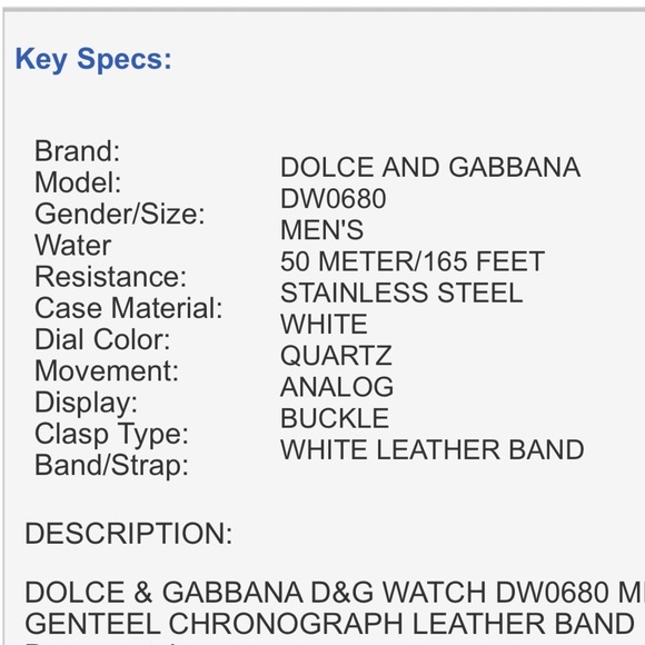 New Authentic Dolce & Gabbana D&G watch DW0860 main image 5